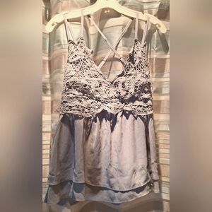 Free People Feager Spaghetti Strap Layered Lace Top